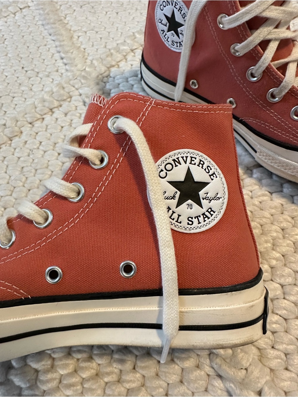 Converse High Top Sneakers - Coral Orange.  Women’s size 7.  Barely worn.